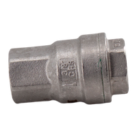 Обратный клапан муфтовый прямой нержавеющий, AISI304 DN10 (3/8"), (CF8), PN64