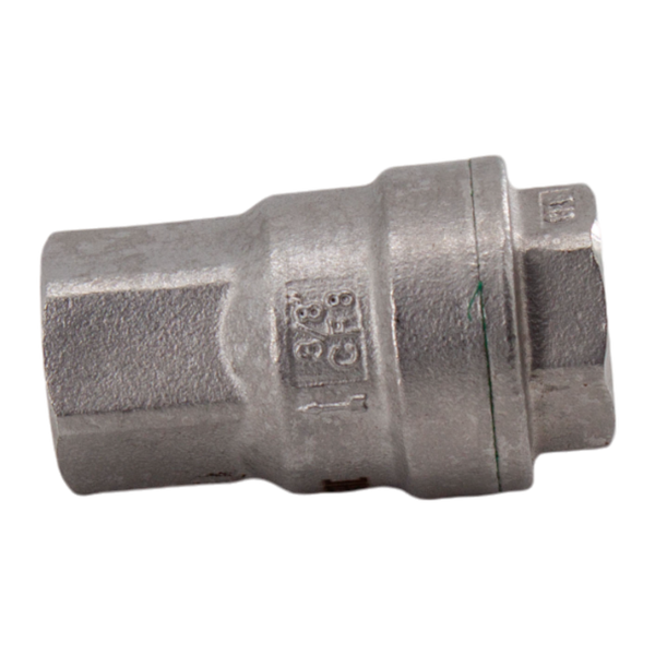 Обратный клапан муфтовый прямой нержавеющий, AISI304 DN10 (3/8"), (CF8), PN64
