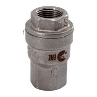 Обратный клапан муфтовый прямой нержавеющий, AISI304 DN10 (3/8"), (CF8), PN64