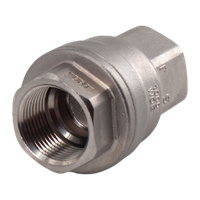 Обратный клапан муфтовый прямой нержавеющий, AISI304 DN20 (3/4"), (CF8), PN64