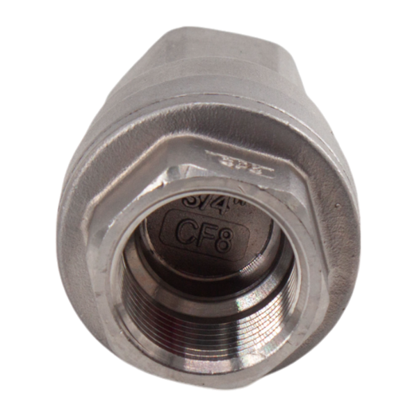 Обратный клапан муфтовый прямой нержавеющий, AISI304 DN20 (3/4"), (CF8), PN64