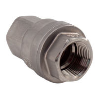 Обратный клапан муфтовый прямой нержавеющий, AISI304 DN20 (3/4"), (CF8), PN64
