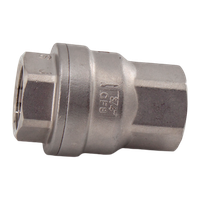 Обратный клапан муфтовый прямой нержавеющий, AISI304 DN20 (3/4"), (CF8), PN64