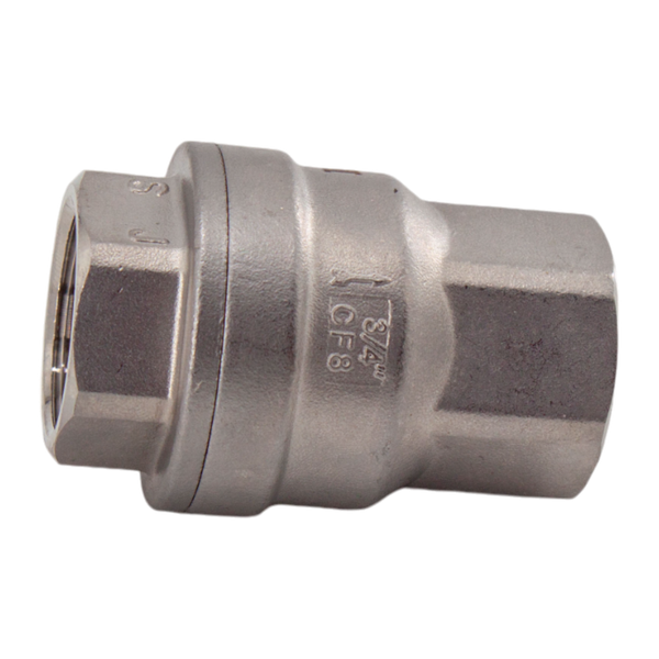 Обратный клапан муфтовый прямой нержавеющий, AISI304 DN20 (3/4"), (CF8), PN64