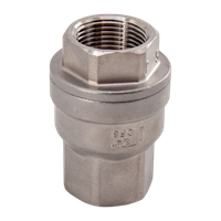 Обратный клапан муфтовый прямой нержавеющий, AISI304 DN20 (3/4"), (CF8), PN64