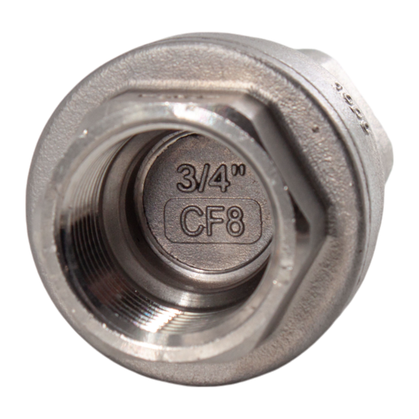 Обратный клапан муфтовый прямой нержавеющий, AISI304 DN20 (3/4"), (CF8), PN64
