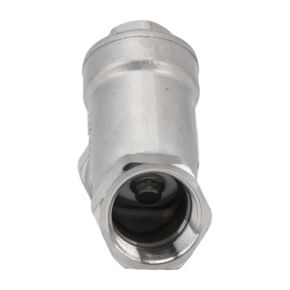 Обратный клапан муфтовый Y-тип нержавеющий, AISI304 DN20 (3/4"), (CF8), PN64
