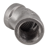 Отвод резьбовой вр/вр 45° нержавеющий, AISI304 DN 8 (1/4"), (CF8), PN16
