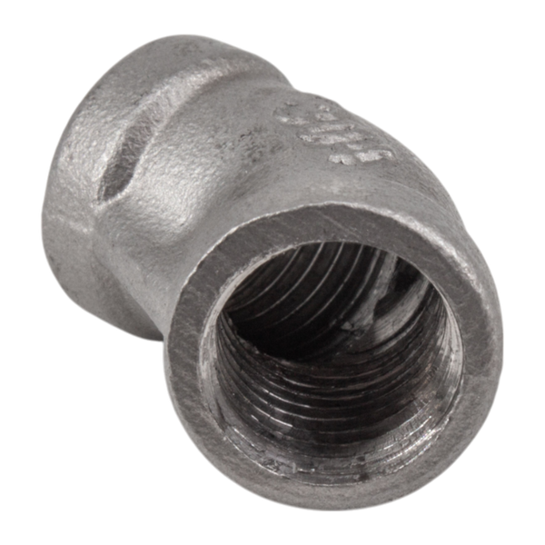 Отвод резьбовой вр/вр 45° нержавеющий, AISI304 DN 8 (1/4"), (CF8), PN16