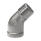 Отвод резьбовой нр/вр 45° нержавеющий, AISI304 DN15 (1/2"), (CF8), PN16