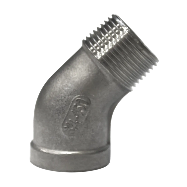 Отвод резьбовой нр/вр 45° нержавеющий, AISI304 DN20 (3/4"), (CF8), PN16