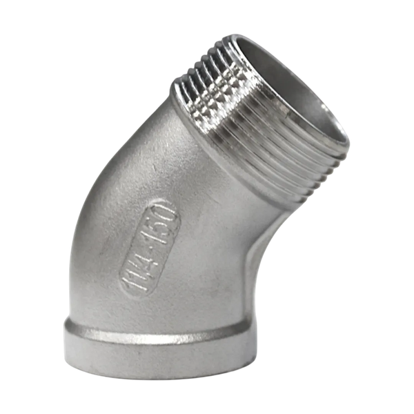 Отвод резьбовой нр/вр 45° нержавеющий, AISI304 DN32 (1_1/4"), (CF8), PN16