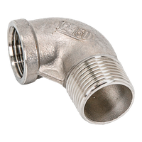 Отвод резьбовой вр/нр нержавеющий, AISI304 DN15 (1/2"), (CF8), PN16