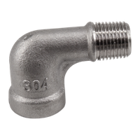 Отвод резьбовой вр/нр нержавеющий, AISI304 DN 6 (1/8"), (CF8), PN16