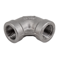 Отвод резьбовой вр/вр нержавеющий, AISI304 DN 6 (1/8"), (CF8), PN16