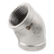 Отвод резьбовой вр/вр 45° нержавеющий, AISI304 DN25 (1"), (CF8), PN16
