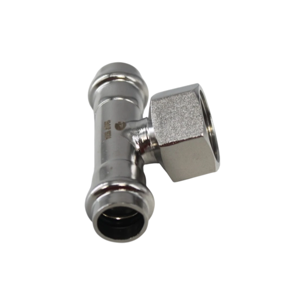 Пресс-тройник ПР/ВР/ПР нержавеющий, AISI304 15mm x 3/4" x 15mm, CF8, PN16