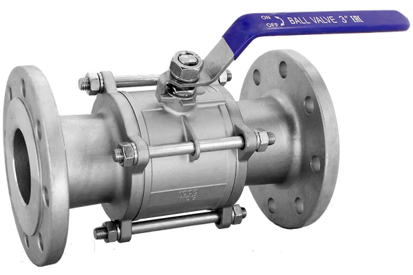 Кран шаровый фланцевый трехсоставной нержавеющий (3PC), AISI304 DN80 (3"), (CF8), PN16