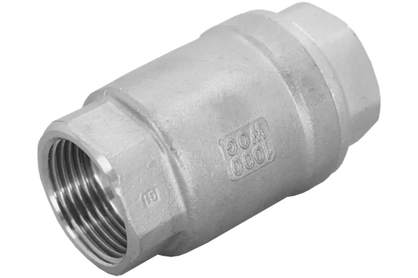 Обратный клапан муфтовый прямой нержавеющий, AISI304 DN25 (1"), (CF8), PN64