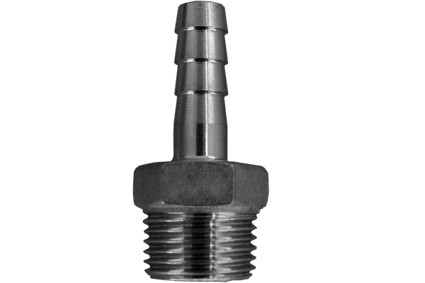 Штуцер елочка нержавеющий, AISI304 DN15 x 10mm (1/2" x 10mm), (CF8), PN16