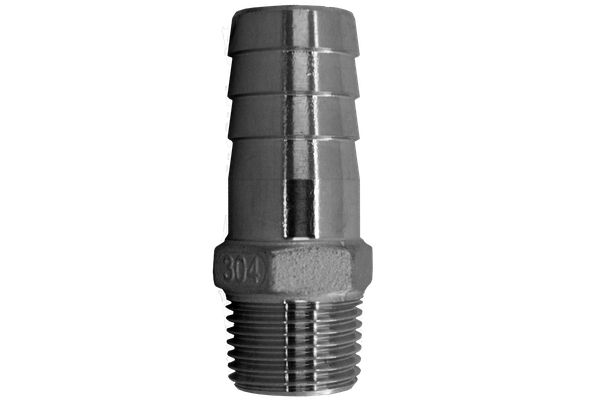 Штуцер елочка нержавеющий, AISI304 DN20 x 20mm (3/4" x 20mm), (CF8), PN16