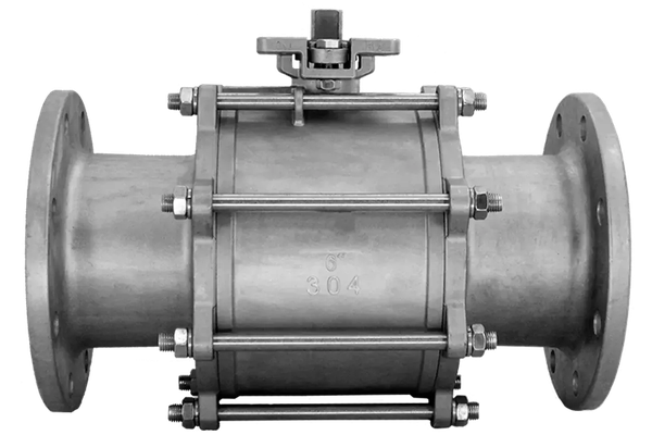 Кран шаровый фланцевый трехсоставной нержавеющий (3PC), AISI304 DN 150 (6"), (CF8), PN16