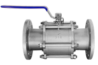 Кран шаровый фланцевый трехсоставной нержавеющий (3PC), AISI316 DN 100 (4"), (CF8M), PN16