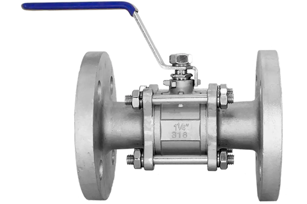 Кран шаровый фланцевый трехсоставной нержавеющий (3PC), AISI316 DN32 (1_1/4"), (CF8M), PN16