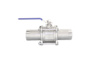 Кран шаровый приварной трехсоставной нержавеющий (3PC), AISI304 DN50 (2"), (CF8), PN40