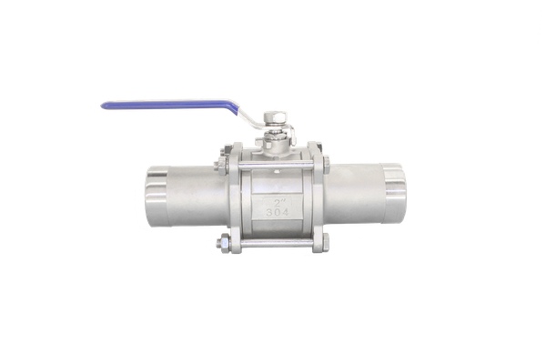 Кран шаровый приварной трехсоставной нержавеющий (3PC), AISI304 DN50 (2"), (CF8), PN40