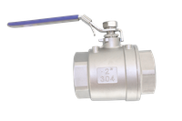 Кран шаровый муфтовый двусоставной с фиксатором нержавеющий (2PC), AISI304 DN50 (2"), (CF8), PN40