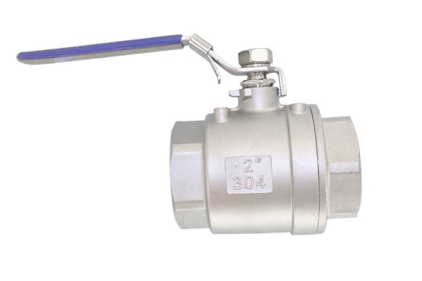Кран шаровый муфтовый двусоставной с фиксатором нержавеющий (2PC), AISI304 DN50 (2"), (CF8), PN40