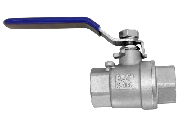 Кран шаровый муфтовый двусоставной нержавеющий (2PC), AISI304 DN20 (3/4"), (CF8), PN64