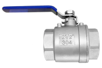 Кран шаровый муфтовый двусоставной нержавеющий (2PC), AISI304 DN65 (2_1/2"), (CF8), PN25