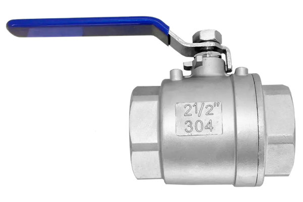 Кран шаровый муфтовый двусоставной нержавеющий (2PC), AISI304 DN65 (2_1/2"), (CF8), PN25