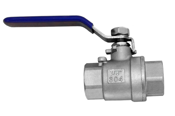 Кран шаровый муфтовый двусоставной нержавеющий (2PC), AISI304 DN10 (3/8"), (CF8), PN64