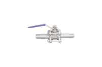 Кран шаровый приварной трехсоставной нержавеющий (3PC), AISI304 DN10 (3/8"), (CF8), PN64