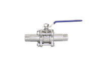 Кран шаровый приварной трехсоставной нержавеющий (3PC), AISI304 DN15 (1/2"), (CF8), PN64