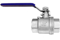 Кран шаровый муфтовый двусоставной нержавеющий (2PC), AISI316 DN32 (1_1/4"), (CF8M), PN40