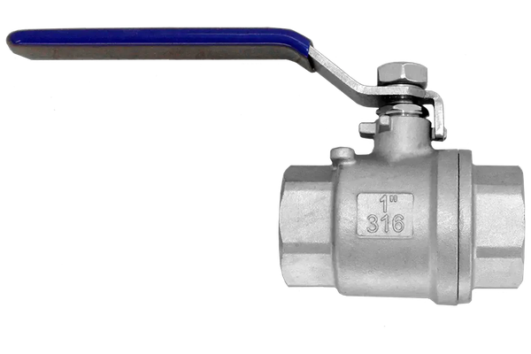 Кран шаровый муфтовый двусоставной нержавеющий (2PC), AISI316 DN25 (1"), (CF8M), PN64