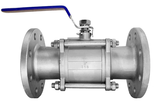 Кран шаровый фланцевый трехсоставной нержавеющий (3PC), AISI316 DN80 (3"), (CF8M), PN16