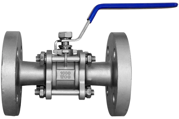 Кран шаровый фланцевый трехсоставной нержавеющий (3PC), AISI304 DN20 (3/4"), (CF8), PN16