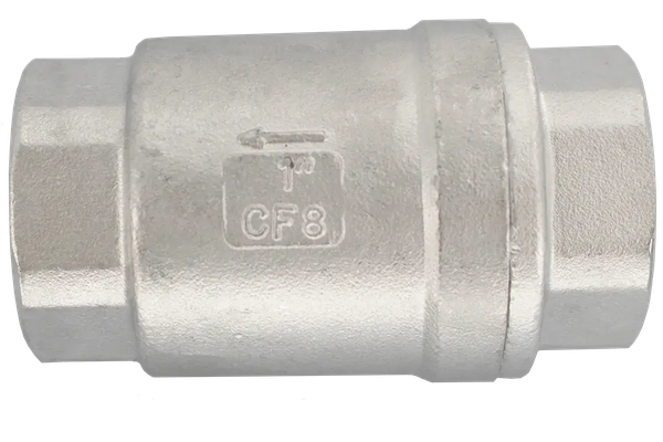Обратный клапан муфтовый прямой нержавеющий, AISI304 DN25 (1"), (CF8), PN64