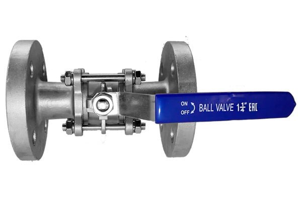 Кран шаровый фланцевый трехсоставной нержавеющий (3PC), AISI304 DN32 (1_1/4"), (CF8), PN16