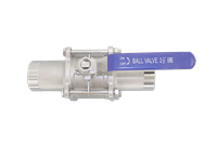 Кран шаровый приварной трехсоставной нержавеющий (3PC), AISI304 DN65 (2_1/2"), (CF8), PN25