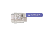 Кран шаровый муфтовый двусоставной с фиксатором нержавеющий (2PC), AISI304 DN50 (2"), (CF8), PN40