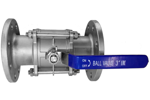 Кран шаровый фланцевый трехсоставной нержавеющий (3PC), AISI316 DN80 (3"), (CF8M), PN16