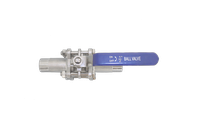 Кран шаровый приварной трехсоставной нержавеющий (3PC), AISI304 DN15 (1/2"), (CF8), PN64