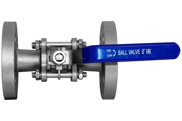 Кран шаровый фланцевый трехсоставной нержавеющий (3PC), AISI304 DN20 (3/4"), (CF8), PN16