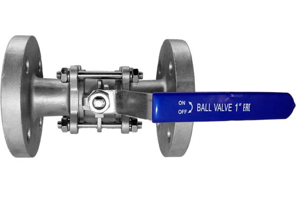 Кран шаровый фланцевый трехсоставной нержавеющий (3PC), AISI316 DN25 (1"), (CF8M), PN16